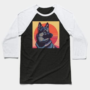 Retro Norwegian Elkhound: Pastel Pup Revival Baseball T-Shirt